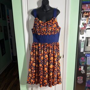 Disney Dress Shop Authentic Orange Bird Dress Retro FIt & Flare Retired Size XL